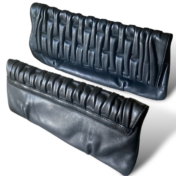 Kenneth Cole New York Tufted Black Leather Clutch Large NWOT Corpcore Da… - Picture 1 of 13